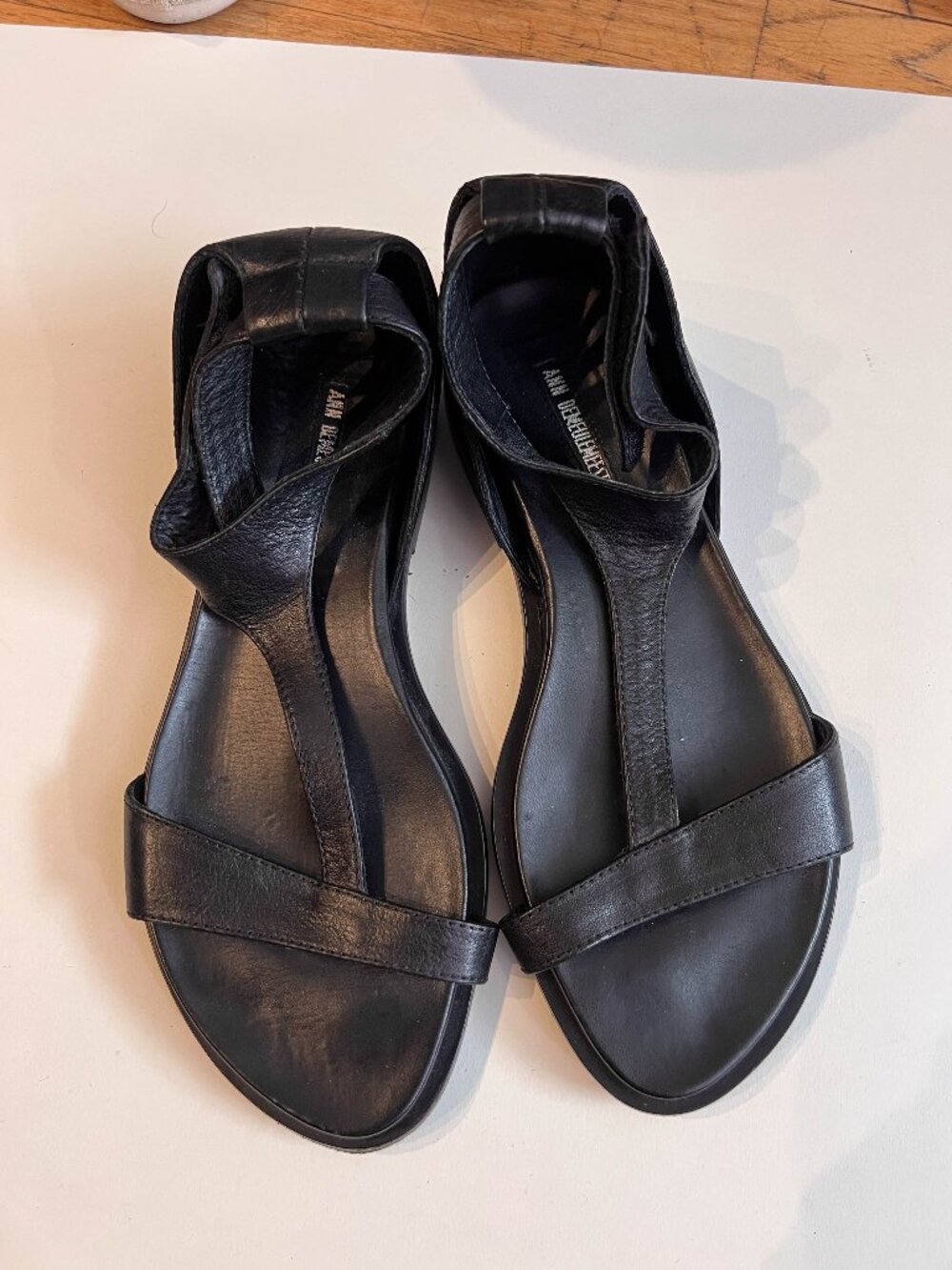 Ann Demeulemeester Black Gladiator Sandals 38